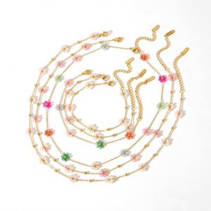 Conjunto de joyería de acero inoxidable con cierre de corazón abierto, 3 piezas: collar, pulsera y pendientes en oro y plata para - Product Image 3
