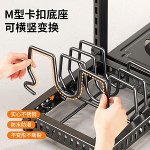 Étagère de rangement Sea Shark Cookware en acier au carbone, organisateur de placard à plusieurs niveaux pour casseroles et poêles, étagère d'évier de cuisine - Product Image 3