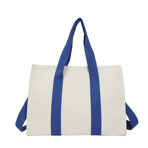 All-Match Trend One-<b>Shoulder</b> Casual Lady Handbag Female New Solid Color Cloth <b>Bag</b> Fashionable <b>Large</b>-Capacity Canvas <b>Bag</b> Female - Product Image 2