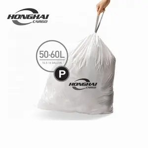 Code P (50 Count) 13-16 Gallon Heavy Duty Drawstring Plastic Trash Bags  Compatible with Code P | 1.2 Mil | White| 13-16 Gallon/50-60 Liter