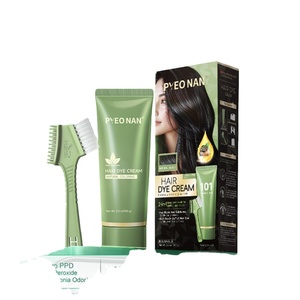 Tinte Semipermanente para Cabello Negro Natural, Sin Amoníaco, Sin PPD, Amigable con el Cuero Cabelludo, OEM ODM, Seguro, Cubre las Raíces, Tinte en Formato de Peine - Product Image 1