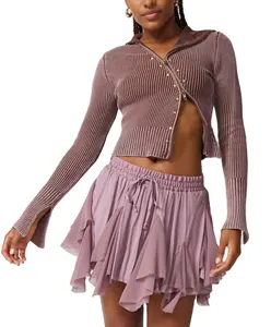 100% polyester Hand wash High Waist Women Plaid Pleated Skirt summer new arrivals trending women mini skirt