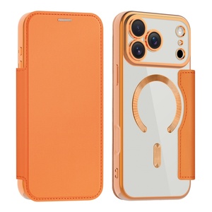เคสโทรศัพท์แบบกระเป๋าสตางค์หรูหราสำหรับธุรกิจ วัสดุ TPU+PC แม่เหล็ก  สำหรับรุ่น 17 12 13 14 15 16 Pro Max 17 พร้อมฟิล์มกระจกป้องกันเลนส์ กันกระแทก - Product Image 1