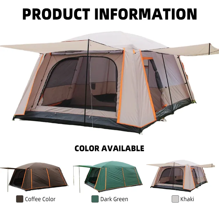 Encrypted Oxford Cloth Big House Camping Tent 6 Person Event Tents Outdoor Wedding Party Family Tent For Travel Wedding Party