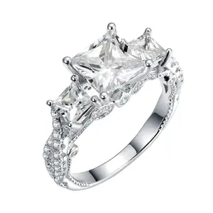 New style white gold wedding ring engagement ring moissanite ring