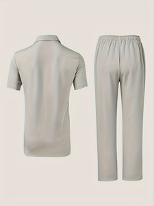 Nuovo Completo <span class=keywords><strong>Etnico</strong></span> <span class=keywords><strong>Africano</strong></span> da Uomo 2025 di Alta Qualità, Top + Pantaloni, Tinta Unita - Product Image 3