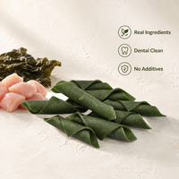 Friandises dentaires pour chiens en rouleaux d'algues riches en protéines OEM – Haleine fraîche, collations quotidiennes saines, friandises naturelles pour animaux de compagnie pour toutes les races