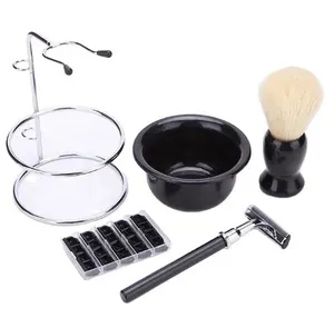 Salon Men Facial Beard Cleaning set Rasage barbe brosse Beau Design blaireau et bol