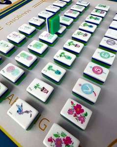 American <b>Mahjong</b> Tiles <b>Set</b> Premium Acrylic <b>Mahjong</b> Tiles with Hummingbird Floral Design - Product Image 2