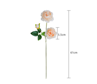 Pivoines artificielles en soie occidentale à 3 têtes, roses, pour décoration de mariage (vente en gros)