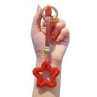 Porte-clés Bling Star en strass, breloque de sac, accessoire de voiture, cadeau