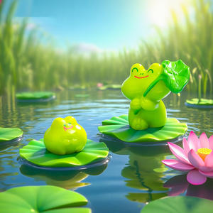 Lindas Mini Figuras de Animales de Resina, Adornos de Ranas en Miniatura para Coche, Jardín, Hogar, Decoración de Bonsái - Product Image 4