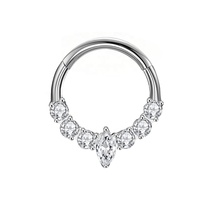 ASTM F136 Segment Septum Ring Titan Clicker Vergoldete Nasenringe für Frauen und Männer Titan Piercing Schmuck