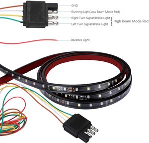 Barra de luz de puerta trasera Flexible para maletero rojo y blanco de 60 ", señal de giro de freno inverso, tira de luces LED para correr, 1,2 M y 1,5 M - Product Image 3