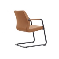 Chaise de bureau moderne en similicuir PU avec base en forme de traîneau et accoudoirs pour salle de réunion et réception