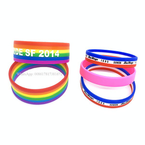 Fabrik Nach <span class=keywords><strong>standard</strong></span> größe regenbogen homosexuell stolz silikon souvenir armband armband - Product Image 3