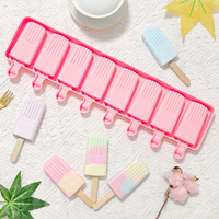 Moule à Esquimaux en Silicone à 8 Cavités, Forme Pompon, pour l'Été, DIY, Bac à Glaçons, Bloc Congelé, Jus de Fruits, Dessert