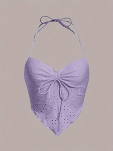 Phong cách Châu Âu và mỹ gia vị cô gái xu hướng dây đeo dây nhỏ vest nữ cảm giác mỏng dây rút không đều dây hàng đầu - Product Image 6