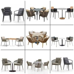 Muebles de exterior modernos, silla de ratán de metal, juego de sillas de jardín combinadas para patio, restaurante, <span class=keywords><strong>terraza</strong></span>, jardín - Product Image 3
