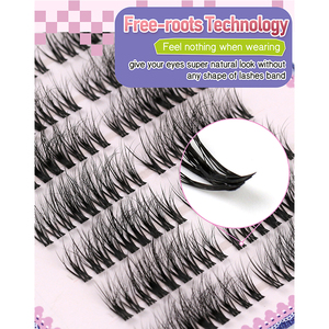 Lông mi cụm lông mi tùy chỉnh nhãn hiệu riêng D Curl cụm DIY Lash mở rộng khay cá nhân Fan cụm Lash Kit - Product Image 3