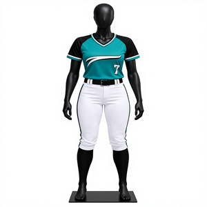 Conjunto de uniforme de softbol para mujer, pantalones de béisbol con cuello en V, ropa deportiva para equipo, impresión de número personalizado - Product Image 1