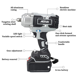 Impact Wrench 21V Lithium Battery 650-700Nm High <b>Torque</b> Rechargeable Industrial Use Automotive Scaffolding Carpenter Impact Powe - Product Image 1