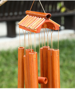 Carillons éoliens en <span class=keywords><strong>bambou</strong></span> faits à la main, vintage, multi-tailles, naturels, pour jardin extérieur, liquidation, ton profond, commémoration - Product Image 3