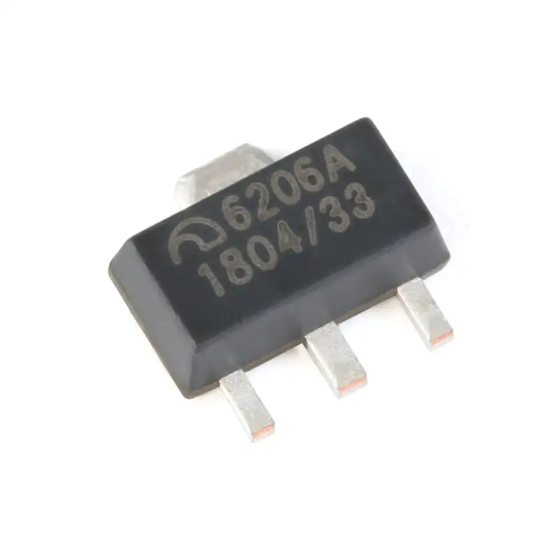 Новый оригинальный 6206A SOT-89 ME6206A33PG 3,3 в 2% 6 в линейный регулятор низкого выпадения ME6206A33PG IC чип