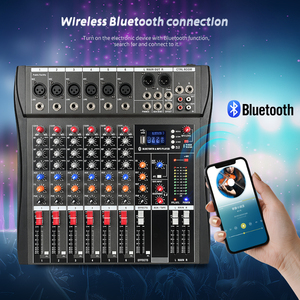 Mezclador de Audio de 6 Canales, Alimentación Phantom 48V, Reproductor de MP3 USB Integrado, Soporte OEM, Consola de DJ para Grabación en Estudio - Product Image 5