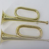 Salinte Lacquered Gold Finish Yellow Brass Bugle Assembly Trumpet-inspired Beginner-Friendly Durable Portable B Tone Instrument