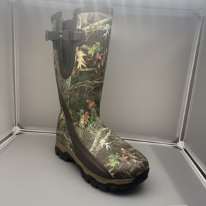 Stivali da Pioggia Alti in Gomma Mimetica per Caccia con Fodera in Neoprene, Cotone Termico e Funzione Impermeabile - Product Image 2