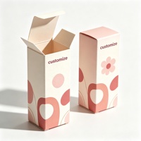 Boîte cosmétique de luxe personnalisée avec logo, crème et rose, design abstrait bio, boîte pliante en carton rigide pour produits de beauté