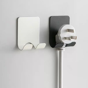 Power cord plug hooks, <b>kitchen</b> wall-mounted <b>storage</b> <b>rack</b>, no-drill, strong adhesive hooks, bathroom razor hooks - Product Image 1