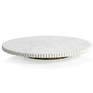 Plateau tournant élégant en marbre à un seul niveau pour la présentation sur la table de cuisine ou de salle à manger - Product Image 1