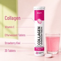 Comprimés effervescents de collagène à marque privée OEM, saveur fraise kiwi, service de suppléments nutritionnels personnalisés pour la beauté