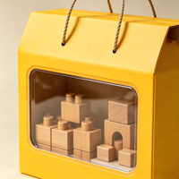 Boîte cadeau pour jouets en carton recyclable et écologique avec design léger antichoc, couvercle amovible et poignée en corde de papier