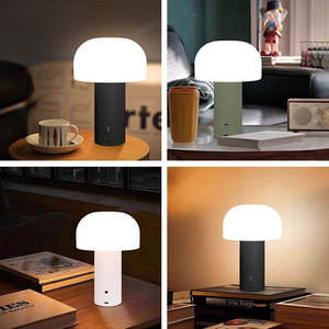 Lampe de bureau transfrontalière de style crème de luxe, à intensité variable, rechargeable par USB, avec fonction tactile en forme de champignon, pour chevet et bureau - Product Image 3