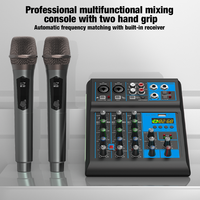 Console de mixage audio portable 4 canaux avec écran HD, éclairage latéral RVB, enregistrement USB pour diffusion en direct