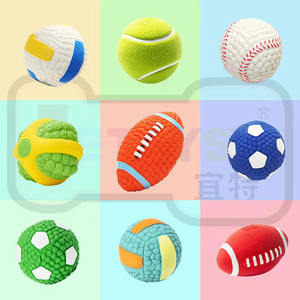 Klasik tarzı Pet malzemeleri lateks Rugby futbol serisi diş taşlama Pet Squeak oyuncak toplar interaktif eğlenceli köpek oyuncakları - Product Image 1