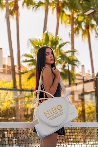 Bolsa de Pádel Personalizada HIBO para <span class=keywords><strong>Mujer</strong></span>, Color Crema, Microfibra PU - Product Image 2