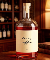 Botella de Vidrio Transparente Vacía de 100 ml, 200 ml, 375 ml, 500 ml, 750 ml, 1 L para Vodka, Licor, Ginebra, Ron, Tequila, Whisky, Whisky, Licores, con Corcho
