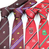 Corbata Roja Borgoña Personalizada para Hombre, Corbatas con Logotipos y Rayas Personalizadas, Corbata de Poliéster para Uniforme Escolar o Empresarial