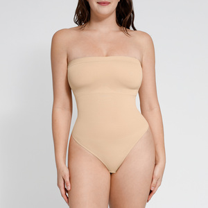 Hexin Seamless <strong>Strapless</strong> One Piece <strong>Bodysuit</strong> Breathable Solid High Stretch Full Bust Full Body Shaper Light <strong>Shapewear</strong> - Product Image 4