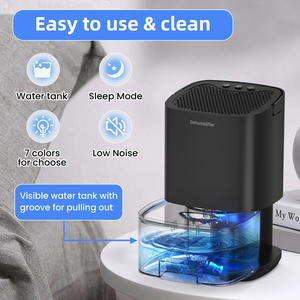Déshumidificateur d'air silencieux portable avec stérilisation et désodorisation, idéal pour les produits de maison intelligente dans les chambres et les bureaux - Product Image 4