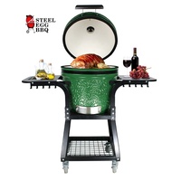 SEB KAMADO Komodo Barbecue fumoir de 22 pouces en forme d'œuf en acier métallique pour cuisine extérieure avec céramique Keramik Grande taille Carburant au charbon de bois