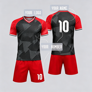 Maillot de football professionnel personnalisable de haute qualité, col en V, anti-bactérien, séchage rapide, respirant, numérique, à prix abordable - Product Image 1