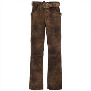 Pantalones Lederhosen de Cuero de Ante Bávaro para Hombre, Casuales, con Botones, para Invierno, Tallas Grandes, Transpirables, Resistentes al Viento, Antiarrugas, Color Marrón - Product Image 1