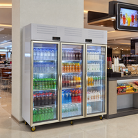 Refrigerador Comercial para Bebidas de Supermercado, con Termostato Mecánico, Puerta de Vidrio, Vitrina Exhibidora