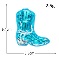 Patchs thermocollants brodés par ordinateur pour vêtements, motifs Série Océan Bleu, Paillettes, Coquillage, Vague, Surf