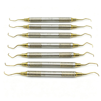 Kit d'instruments dentaires à double extrémité en or pour composite, instruments chirurgicaux de détartrage 7